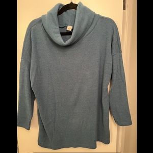 Blue Cowl Neck Sweater